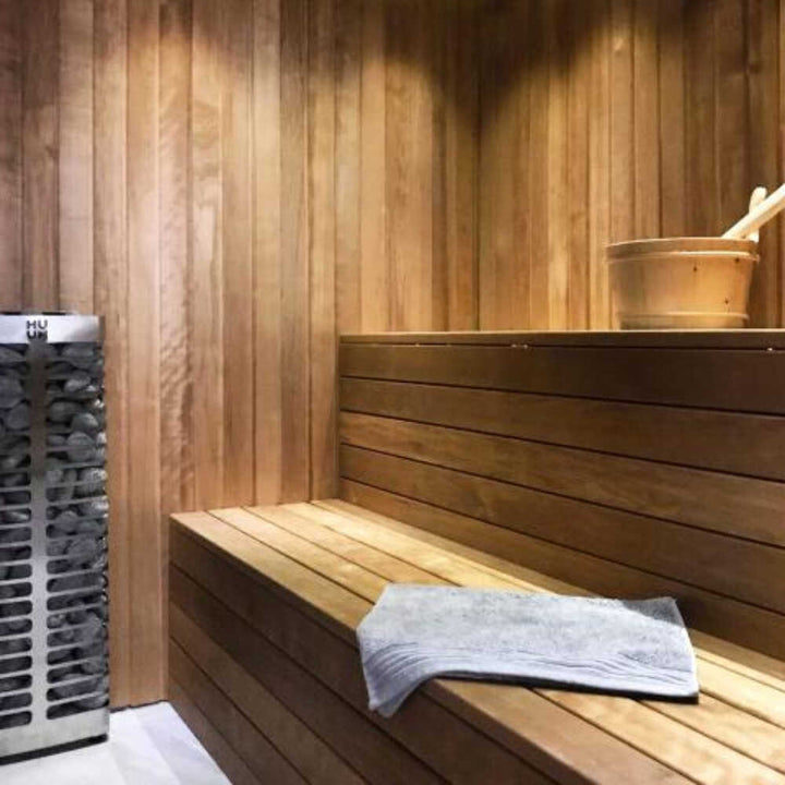 Huum Steel Mini Series 4 Stainless Steel Wall Mount 3.5KW Sauna Heater With Digital Controller &amp; Sauna Stones (SAK91573)
