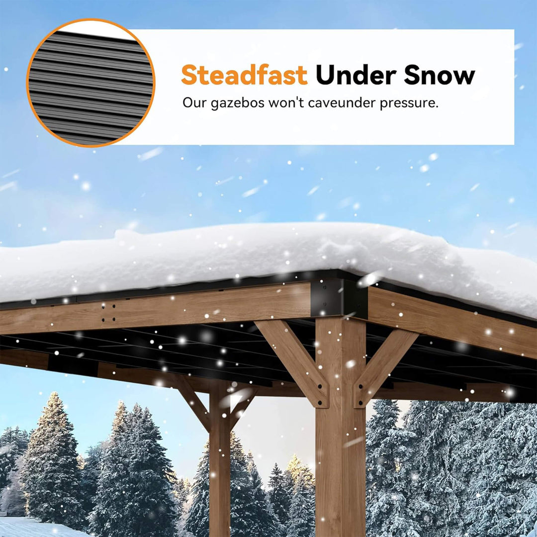 Luxury Modern Cedar Gazebo With Sloped Hardtop Roof