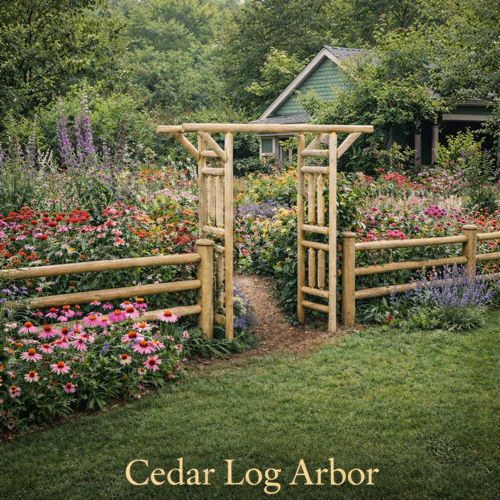 Cedar Log Arbor by Cedar Creek