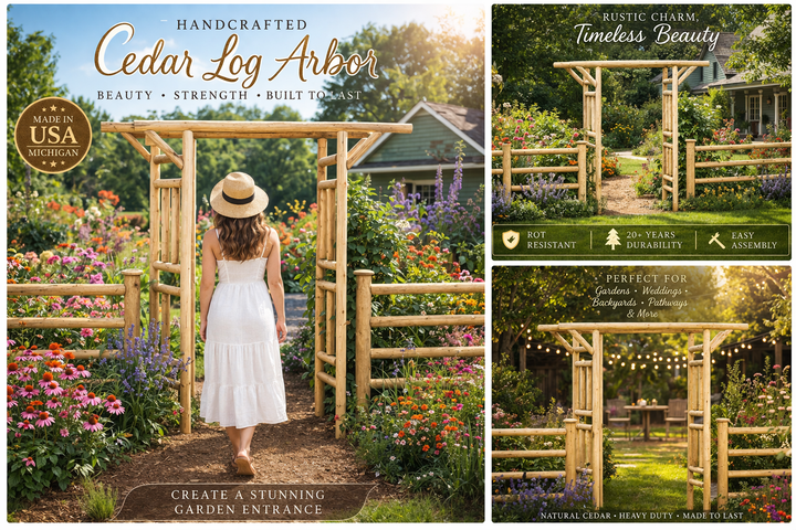 Cedar Log Arbor by Cedar Creek