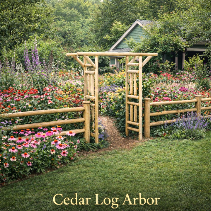 Cedar Log Arbor by Cedar Creek