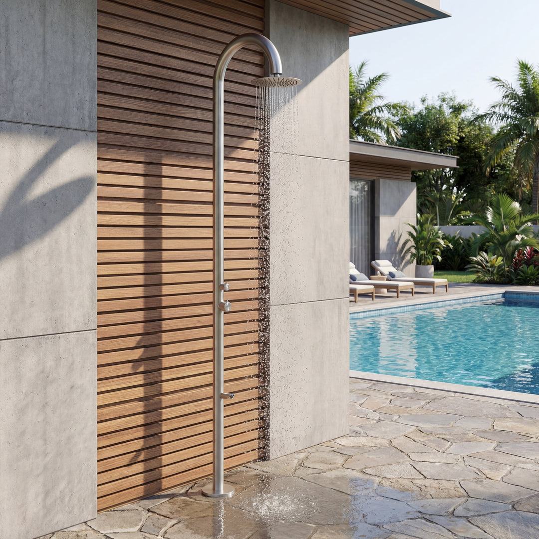 Sierra Freestanding Outdoor Shower with Foot Wash