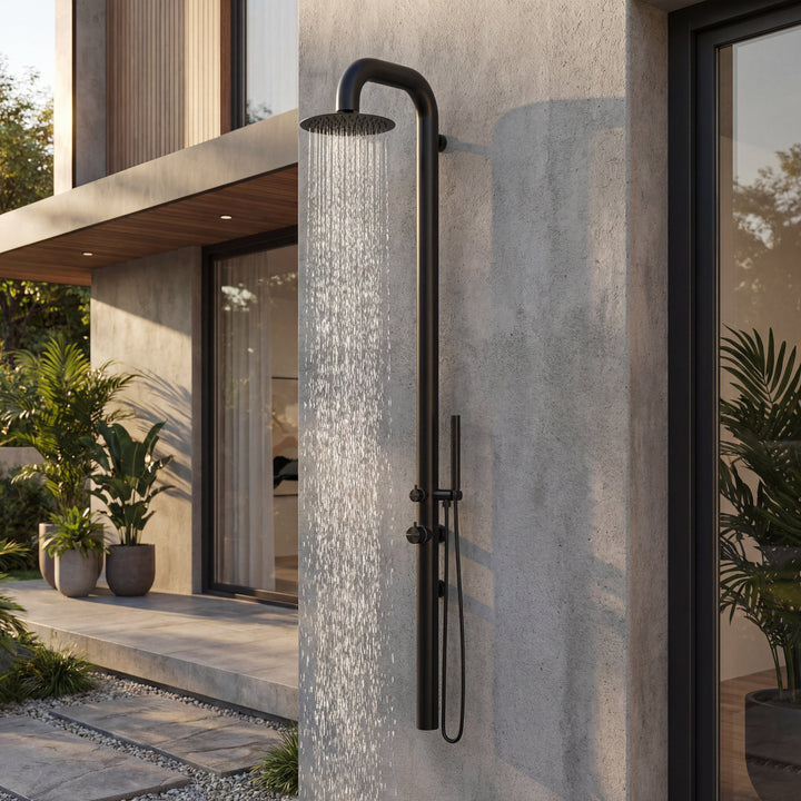Summit Wall Mounted Outdoor Shower with Handheld